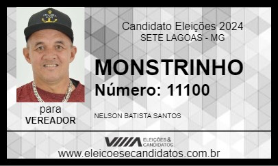 Candidato MONSTRINHO 2024 - SETE LAGOAS - Eleições