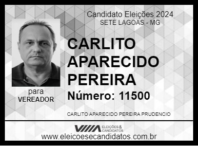 Candidato CARLITO APARECIDO PEREIRA 2024 - SETE LAGOAS - Eleições