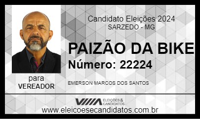 Candidato PAIZÃO DA BIKE 2024 - SARZEDO - Eleições