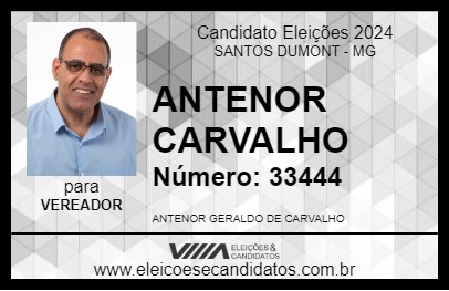 Candidato ANTENOR CARVALHO 2024 - SANTOS DUMONT - Eleições