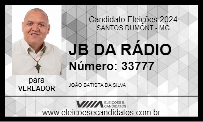 Candidato JB DA RÁDIO 2024 - SANTOS DUMONT - Eleições