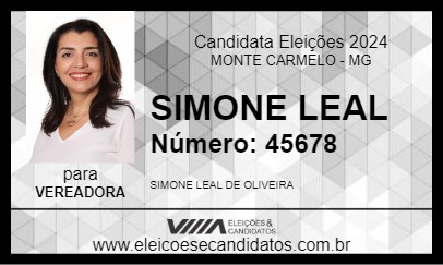 Candidato SIMONE LEAL 2024 - MONTE CARMELO - Eleições