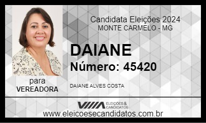 Candidato DAIANE 2024 - MONTE CARMELO - Eleições