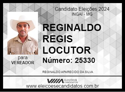 Candidato REGINALDO REGIS LOCUTOR 2024 - INGAÍ - Eleições