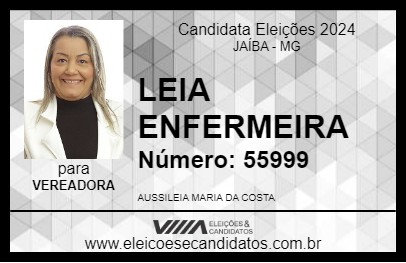 Candidato LEIA ENFERMEIRA 2024 - JAÍBA - Eleições