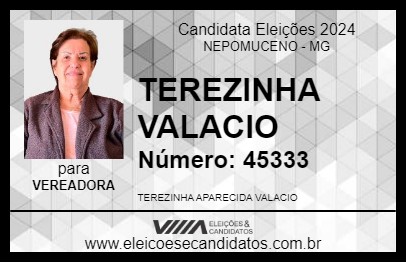 Candidato TEREZINHA VALACIO 2024 - NEPOMUCENO - Eleições