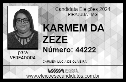 Candidato KARMEM DA ZEZE 2024 - PIRAJUBA - Eleições