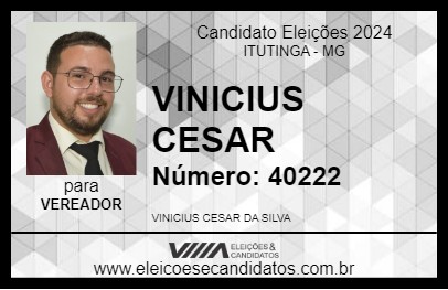 Candidato VINICIUS CESAR 2024 - ITUTINGA - Eleições