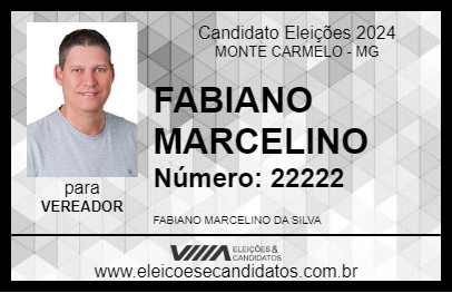 Candidato FABIANO MARCELINO 2024 - MONTE CARMELO - Eleições