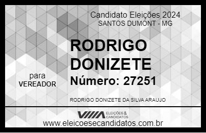 Candidato RODRIGO DONIZETE 2024 - SANTOS DUMONT - Eleições