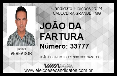 Candidato JOÃO DA FARTURA 2024 - CABECEIRA GRANDE - Eleições