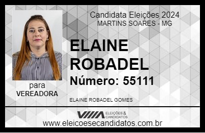 Candidato ELAINE ROBADEL 2024 - MARTINS SOARES - Eleições