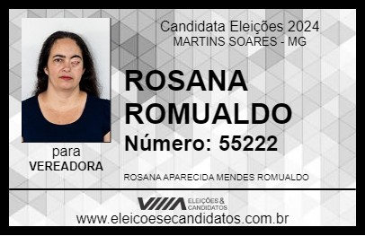 Candidato ROSANA  ROMUALDO 2024 - MARTINS SOARES - Eleições