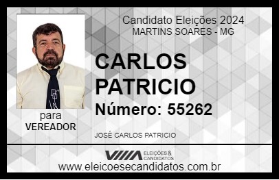 Candidato CARLOS PATRICIO 2024 - MARTINS SOARES - Eleições