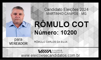 Candidato RÔMULO COT 2024 - MARTINHO CAMPOS - Eleições