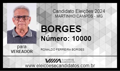 Candidato BORGES 2024 - MARTINHO CAMPOS - Eleições