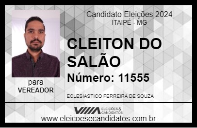 Candidato CLEITON DO SALÃO 2024 - ITAIPÉ - Eleições