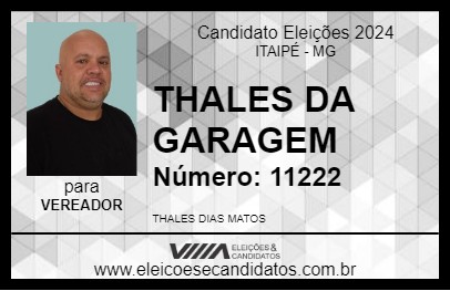 Candidato THALES DA GARAGEM 2024 - ITAIPÉ - Eleições