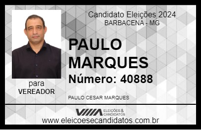 Candidato PAULO MARQUES 2024 - BARBACENA - Eleições