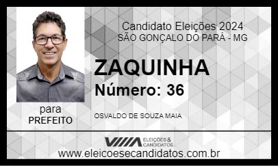 Candidato ZAQUINHA 2024 - SÃO GONÇALO DO PARÁ - Eleições