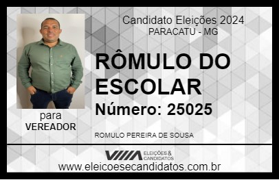 Candidato RÔMULO DO ESCOLAR 2024 - PARACATU - Eleições