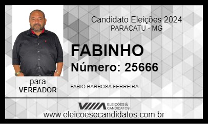 Candidato FABINHO 2024 - PARACATU - Eleições