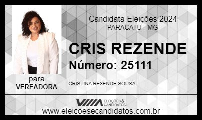 Candidato CRIS REZENDE 2024 - PARACATU - Eleições