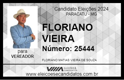 Candidato FLORIANO VIEIRA 2024 - PARACATU - Eleições