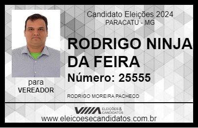 Candidato RODRIGO NINJA DA FEIRA 2024 - PARACATU - Eleições