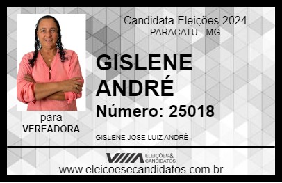 Candidato GISLENE ANDRÉ 2024 - PARACATU - Eleições