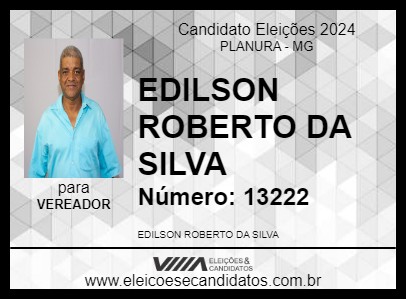 Candidato EDILSON ROBERTO DA SILVA 2024 - PLANURA - Eleições