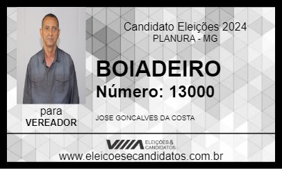 Candidato BOIADEIRO 2024 - PLANURA - Eleições