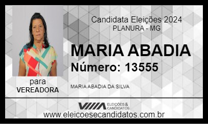 Candidato MARIA ABADIA 2024 - PLANURA - Eleições