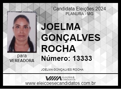 Candidato JOELMA GONÇALVES ROCHA 2024 - PLANURA - Eleições