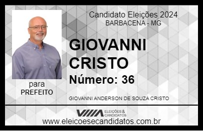 Candidato GIOVANNI CRISTO 2024 - BARBACENA - Eleições