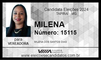 Candidato MILENA 2024 - TAPIRAÍ - Eleições