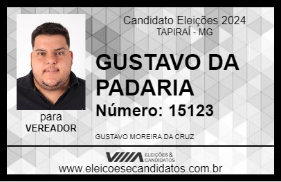 Candidato GUSTAVO DA PADARIA 2024 - TAPIRAÍ - Eleições