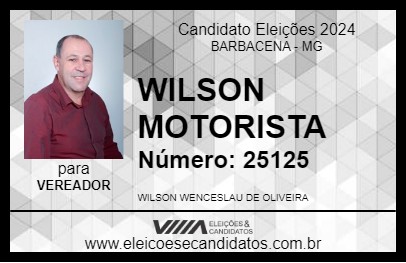 Candidato WILSON MOTORISTA 2024 - BARBACENA - Eleições