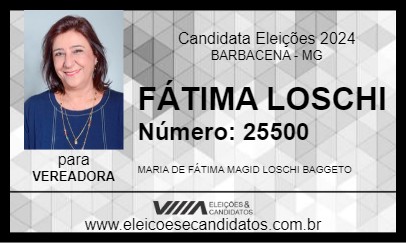 Candidato FÁTIMA LOSCHI 2024 - BARBACENA - Eleições