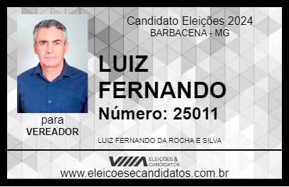 Candidato LUIZ FERNANDO 2024 - BARBACENA - Eleições