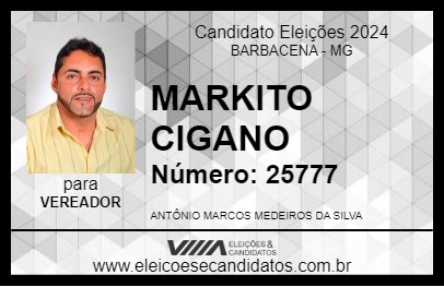 Candidato MARKITO CIGANO 2024 - BARBACENA - Eleições