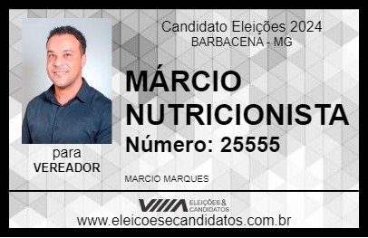 Candidato MÁRCIO NUTRICIONISTA 2024 - BARBACENA - Eleições