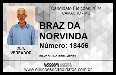 Candidato BRAZ DA NORVINDA 2024 - CAMACHO - Eleições