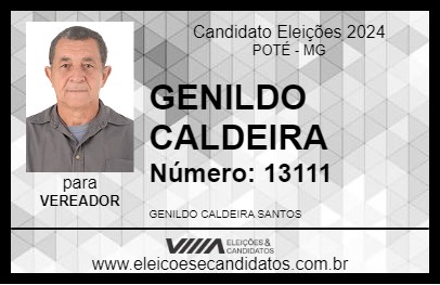 Candidato GENILDO CALDEIRA 2024 - POTÉ - Eleições