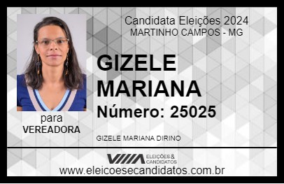 Candidato GIZELE MARIANA 2024 - MARTINHO CAMPOS - Eleições