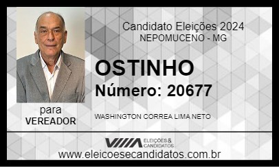 Candidato OSTINHO 2024 - NEPOMUCENO - Eleições