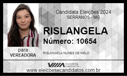 Candidato RISLANGELA 2024 - SERRANOS - Eleições