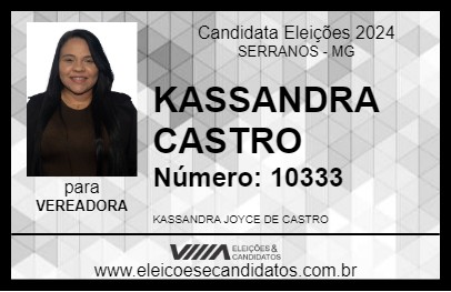 Candidato KASSANDRA CASTRO 2024 - SERRANOS - Eleições