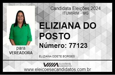 Candidato ELIZIANA DO POSTO 2024 - ITUMIRIM - Eleições