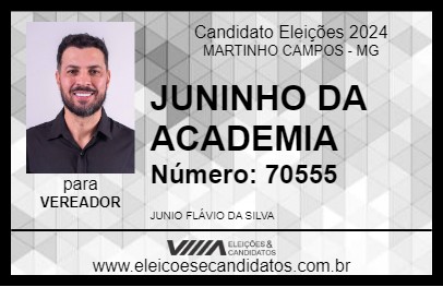 Candidato JUNINHO DA ACADEMIA 2024 - MARTINHO CAMPOS - Eleições